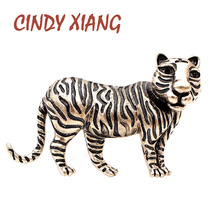 Cindy xiang nova chegada grandes broches de tigre vívido para as mulheres 3d estilo animais pinos jóias da forma do vintage legal casaco acessórios 2024 - compre barato