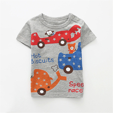 new Summer Cotton Baby Kids Boys girls Top Short-Sleeve Caroon animal pig elephant car T-Shirt Children Tees 2024 - buy cheap