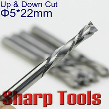 Up and Down CUT 5x22MM Two Flutes Spiral Router Bit Tungsten Carbide Milling Cutter Tools 5Pcs/set CNC Cutter Mill Machine Tool 2024 - buy cheap