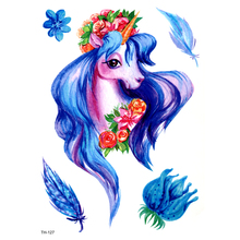 5pcs Beauty Horse Girl Waterproof Temporary Tattoos Men Feather Fake Tatoo Sleeve Tatouage Temporaire Glitter Tattoo Stickers 2024 - buy cheap