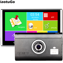 IaotuGo 7-дюймовый Android GPS DVR навигатор, Автомобильный GPS планшет android 4,4 Wifi + Функция DVR + Bluetooth + FM + 8 Гб + 512 Мб 2024 - купить недорого