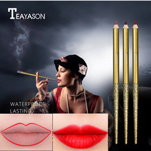 Teayason matte lip liner pencil 6 colors sexy red nude makeup lipstick pen waterpoof long lasting wooden lipliner pen AM067 2024 - buy cheap