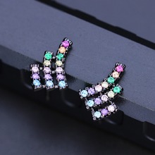 Newranos Rainbow Zircons Earrings Multicolor CZ Stud Earrings Colorful Tiny Jewelry for Women Fashion Jewelry EWX001142 2024 - buy cheap