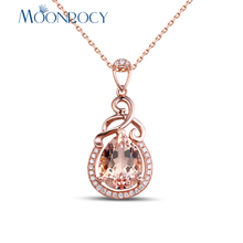 MOONROCY Rose Gold Color CZ Champagne Crystal Pendant Wedding Necklace Chokers for Women Girls Drop Shipping Womens Jewelry Gift 2024 - buy cheap