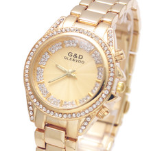 Relógios femininos de marca luxuosa g & d, relógios de pulso de quartzo, para mulheres, vestimenta, aço inoxidável, fecho, presentes, 2017 2024 - compre barato