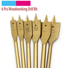 6pcs 10-25mm HSS Titanium Coating Drill Wood Flat Drill Woodworking Spade Drill Bits Durable Woodworking Tool Sets Hole Saw 2024 - buy cheap