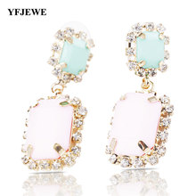 YFJEWE Top Quality Women Fashion Square Acrylic Pink Earring Vintage Lady's Green &Pink  Earrings Woman Party Jewelry #E031 2024 - buy cheap