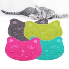 Pet Cat коврик для туалета, ПВХ, водонепроницаемый, котенок, милый, кошачий, с рисунком лица, для туалета, простой в очистке, коврик для домашнего питомца, товары для кошек 2024 - купить недорого