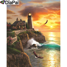 DIAPAI 5D DIY Diamond Painting 100% Full Square/Round Drill "Tower sunset" Diamond Embroidery Cross Stitch 3D Decor A21478 2024 - buy cheap