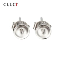 CLUCI 925 Sterling Silver Earrings for Office Lady Silver 925 Pearl Earrings Mounting Stud Earrings for Women SE051SB 2024 - buy cheap