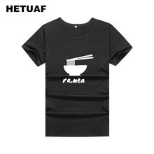 HETUAF-Camisetas estampadas Ramen Harajuku para mujer, blusa Harajuku blanca y negra, camiseta Ulzzang Tumblr para mujer 2018 2024 - compra barato
