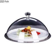 Creative Acrylic Tempered Plastic Food Cover Dust Cover Transparent Cover Round Dish Cover Bread Cake Cover 2024 - buy cheap
