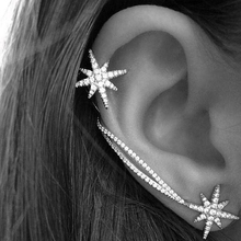 Wukaka Earcuff Sterling Jewelry Rhinestones Star Clip Earrings Ear Cuff Earring Famous Same Design Fashion Jewelry 2024 - buy cheap