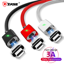 ZRSE USB Cable for iPhone XS Max XR X 8 7 6 6S 5 5S SE iPad Mini 3A Fast Charging Magnetic Cable LED Mobile Phone Charger Cord 2024 - buy cheap