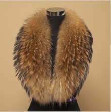 100% Real Raccoon Fur Collar, Natural Big Raccoon Collar Scarf, Be-1411 Free Shipping 2024 - buy cheap