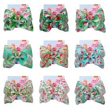 8" Large jojo Bows for Girls Flamingo Printed Hair Bows for Girls with Clips Bowknot Handmade Hair Accessories 2024 - buy cheap