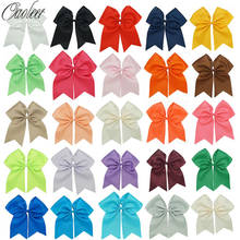 50 pieces/lot 8" Cheer Hair Bow For Children Grosgrain Ribbon Boutique Hair Bow For Girls Hair Bow With Clips 2024 - buy cheap