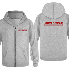 Mgs metal engrenagem sólido carta sweatshirts masculino 2018 dos homens zíper com capuz velo hoodies cardigans 2024 - compre barato