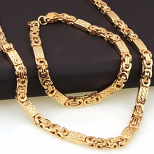 Conjunto de joyería de cadena de acero inoxidable 316L para hombre, juego de collar y pulsera con cadena de color dorado, 6mm 2024 - compra barato