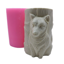 Molde de silicona con diseño de lobo para fabricación de artesanías, moldes de silicona 3D para velas, cera, resina, yeso 2024 - compra barato