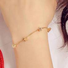 Korean Small Fresh Ladies Fashion Star Heart Heart Bracelet Bracelet Five Stars Jewelry Wholesale Women Gift 2024 - buy cheap