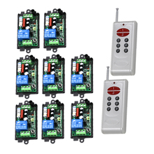 AC 110V 220V 8 CH Radio Controller 10A Wireless Remote Control Switch 433MHZ 315MHZ 8Receiver & 2Transmitter SKU: 5449