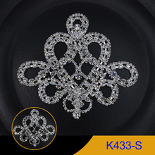 Direct Selling New Bags Garment 1pcs Sew On Rhinestone Applique 8.5*9.5cm Crystal Silver Base Use For Wedding Dress K433-s 2024 - buy cheap