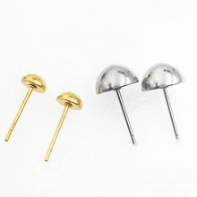 Stainless Steel Stud Earrings Findings with 3mm 4mm 5mm 6mm 7mm 8mm 10mm Circle Half Ball Earrings post Settings DIY Crafts 2024 - buy cheap