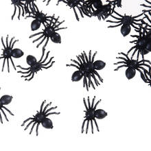 Хит продаж 50 шт./лот Хэллоуин искусственный паук игрушки декоративные пауки 2 см маленькая черная пластиковая Новинка забавная шутка розыгрыш реалистичный реквизит 2024 - купить недорого