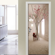 Mural de árbol Floral espacial 3D, rollo de pared para sala de estar, dormitorio, pegatina de puerta, Mural, decoración de puerta, papel tapiz autoadhesivo 3D 2024 - compra barato