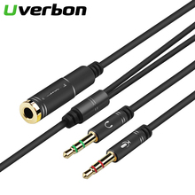 3.5mm Jack Microphone Headphone Splitter Audio Cable AUX Extension 2 Male To 1 Female Cables For Computer 30cm PC Earphone Cable 2024 - buy cheap