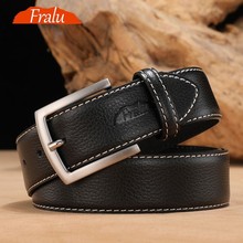 FRALU Men high quality genuine leather belt luxury designer belts men cowskin fashion Strap male Jeans for man cowboy 2024 - buy cheap