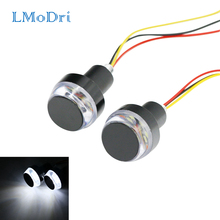 LMoDri-Extremo de manillar de motocicleta, luz LED de intermitente, barra de mango de Moto, enchufe de agarre indicador lateral, accesorio de lámpara, 12V 2024 - compra barato
