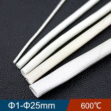 10M 4mm 5mm 6mm Diameter 600 Deg High Temperature Braided Soft Chemical Fiber Tubing Insulation Cable Sleeve Fiberglass Tube 2024 - buy cheap