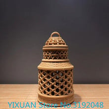 Poplar wood carving cricket pot decoration hollow basket of new Chinese Zen living room household ornaments carving crafts 2024 - buy cheap