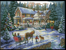 Available Christmas Back Carriage Needlework Embroidery Package Cross Stitch Kit Factory Sale 2024 - buy cheap