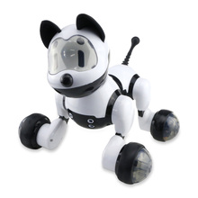 Умный робот для танца собак, электронные игрушки для домашних животных с музыкальным светом, голосовым управлением, свободный режим, поющий умный робот для собак 2024 - купить недорого