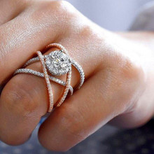 Роскошные женские большие кольца с крестом, кольцо с белым кристаллом из циркония, Женское кольцо серебряного цвета для девушек, свадебное Ювелирное Украшение, обручальное кольцо обещания 2024 - купить недорого