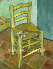Vincent Van Gogh-pintura al óleo sobre lienzo de lino, 100% hecho a mano, reproducción de pintura al óleo, silla de Van Gogh, envío gratis por DHL, calidad de museo 2024 - compra barato