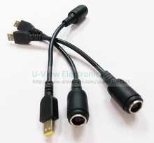 Small Port Square Yellow Tip Male to DC 7.9x5.5MM Female Connector Cord Cable For Lenovo IdeaPad/Free Shipping/2PCS 2024 - buy cheap