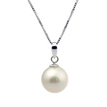 Charming Pearl Jewellery,White Color AAA 9-10MM Round Freshwater Pearl Pendant Necklace,S925 Sterling Silvers Necklace 2024 - buy cheap