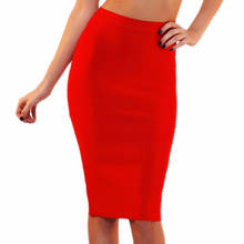10 color sexy girl Bodycon women's 2019 new knee length Midi hl pencil office party high waist bandage skirt 2024 - buy cheap