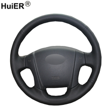 HuiER Hand Sewing Car Steering Wheel Cover Breathable Black Leather For Kia Sportage 2 2005-2010 2009 Sportage Car Accessorie 2024 - buy cheap