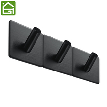 1 pc 3M Self Adhesive Hooks Heavy Duty Stainless Steel Coat Key Wall Mounted Hooks Waterproof Bathroom Kitchen Towel Black Hook 2024 - buy cheap