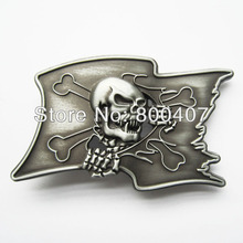 Retail Distribute Vintage Pirate Skull Flag Belt Buckle BUCKLE-SK031AS Free Shipping 2024 - buy cheap