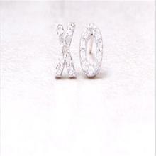 Trendy Classic "XO" Letters with Rhinestone Earrings Gold White Rose Three Color Optional 2024 - buy cheap