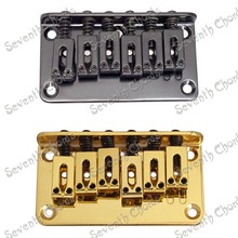 A Set 78MM 6 String Saddle Electric Guitar Bridge - Top Load or  Strings through body / Gold - Black for choose 2024 - buy cheap