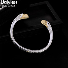 Uglyless-Plata de Ley 925 100% auténtica hecho a mano de Fénix para mujer, brazalete étnico de cisne, joyería fina exótica, joyería Real 2024 - compra barato