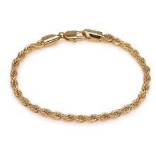 Мужской браслет без никеля (19 см * 4 мм), 18 К, желтое золото, веревка для браслета, модные ювелирные изделия 2024 - купить недорого