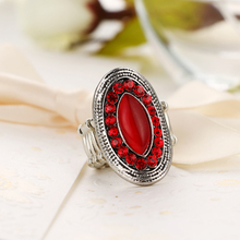 NoEnName_Null-anillo grande cónico rojo para mujer, anillo de moda, recepción de la boda, 2018 2024 - compra barato